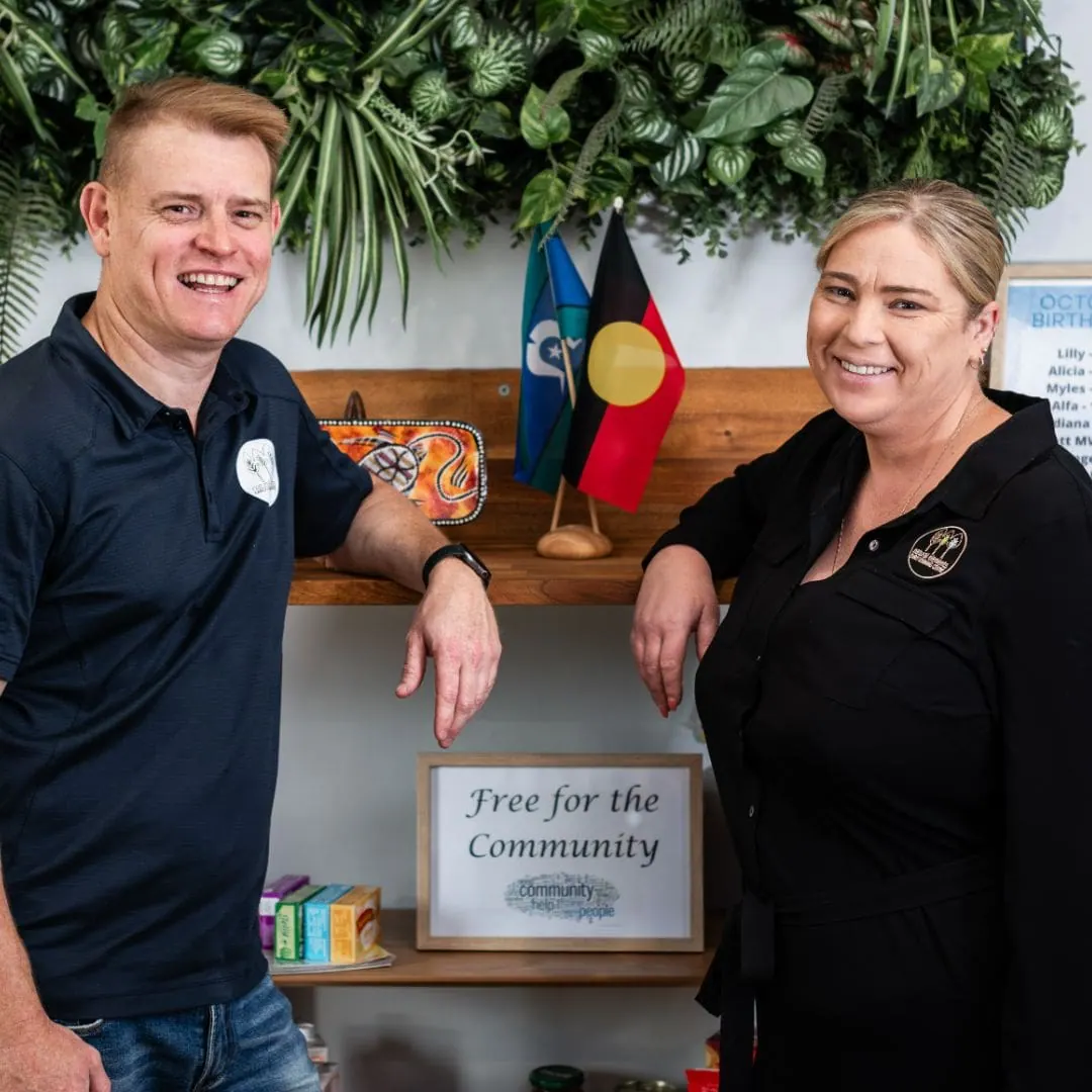 Natural Elements Eagleby team at the community welcome table